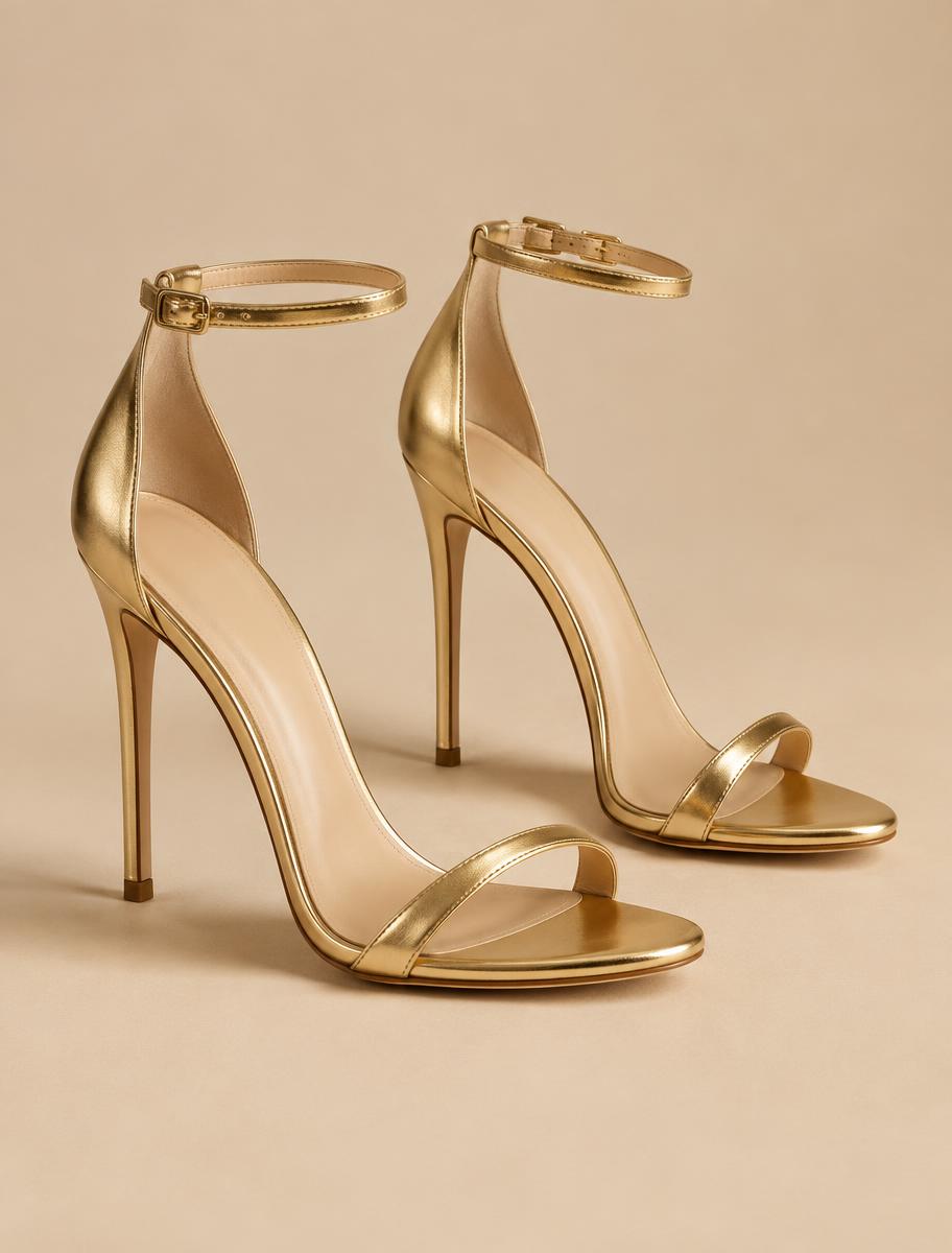 Gold Ankle-Strap Sandal