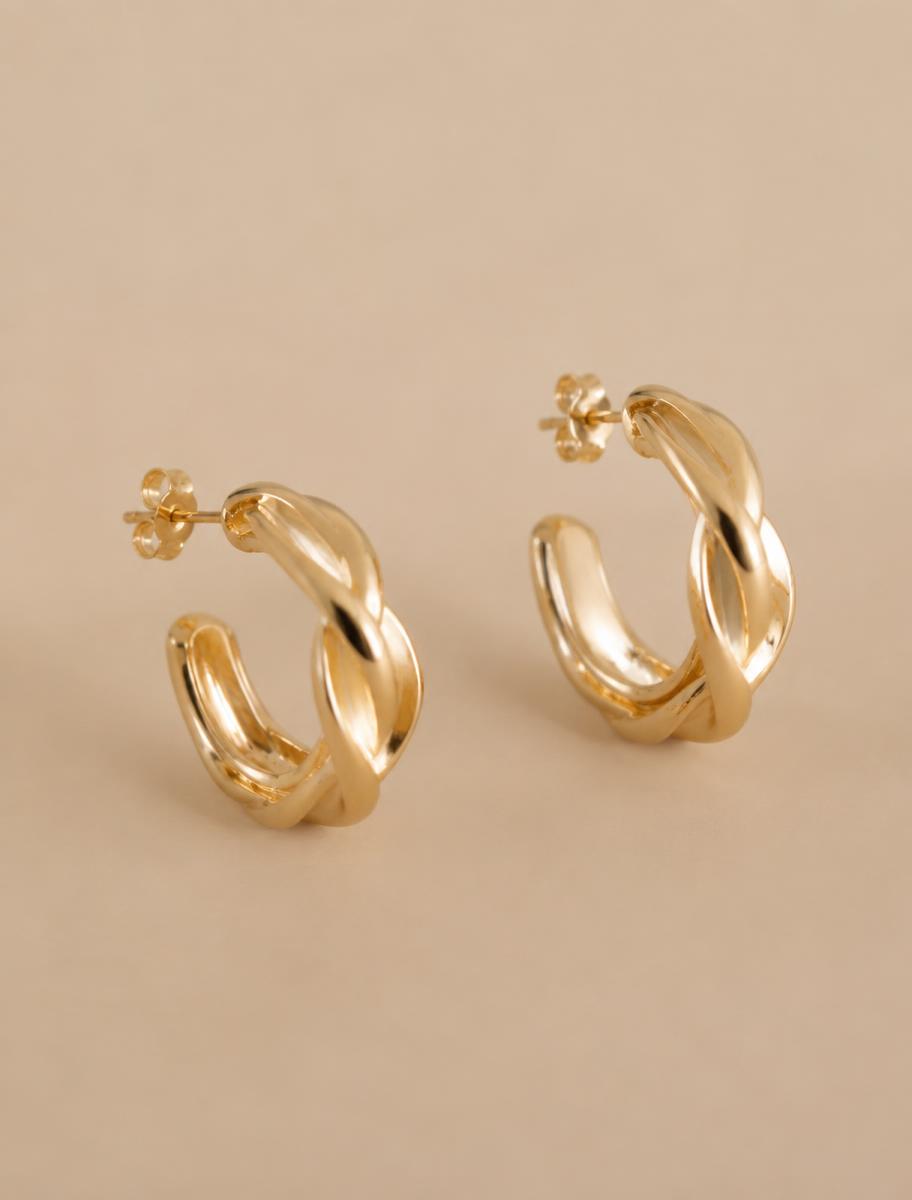 Sculpted Gold Hoops