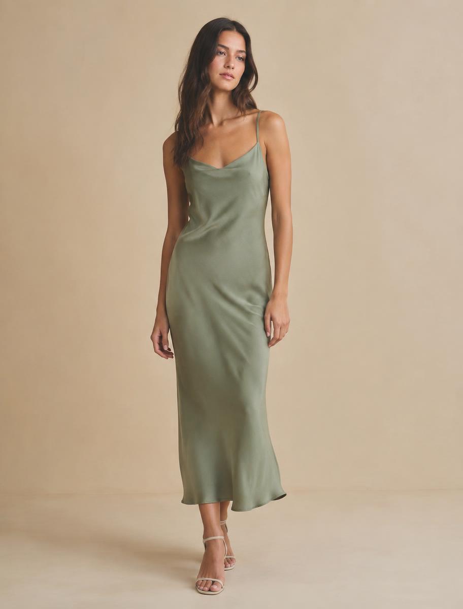 Cortona Sage Slip Dress