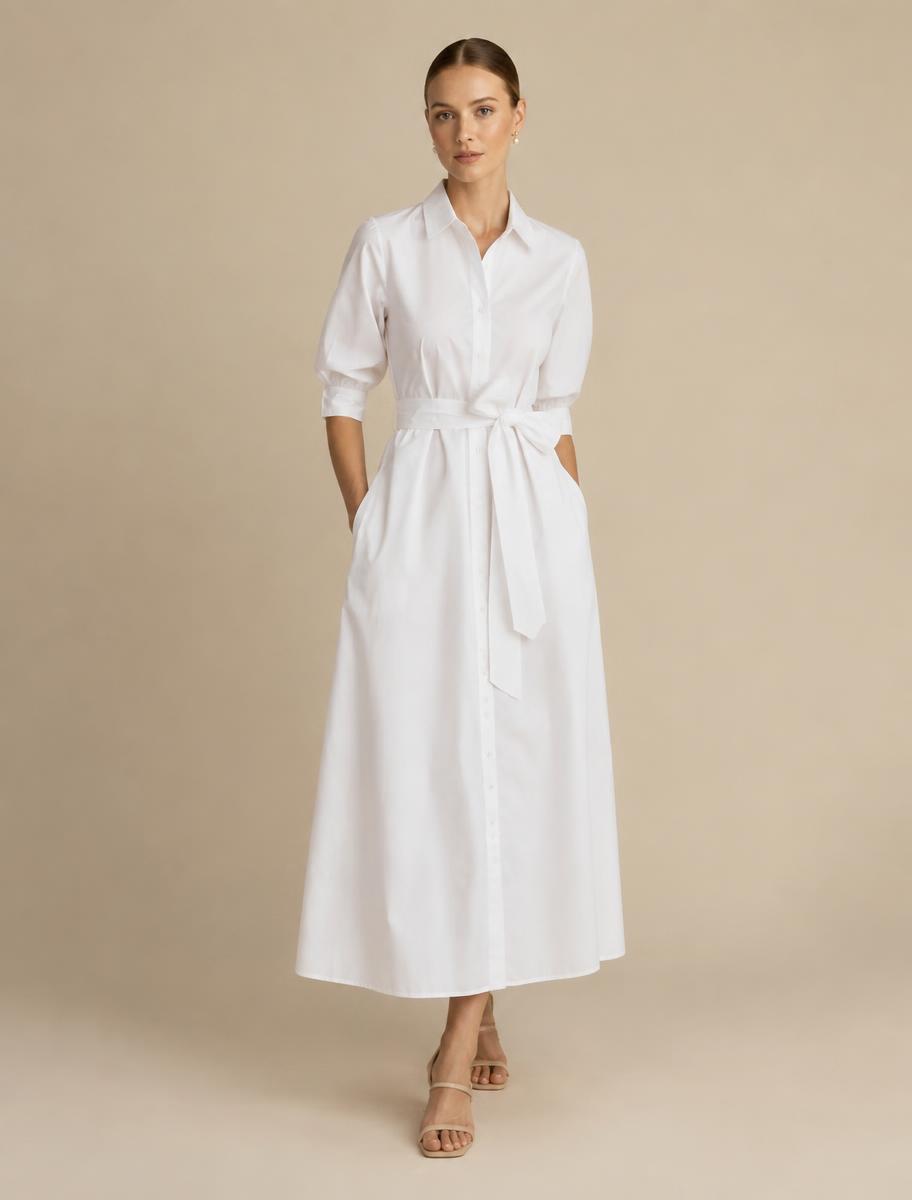 Palma Cotton Poplin Shirtdress